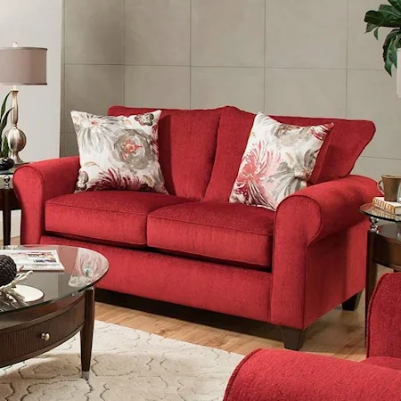 Casual Loveseat with Round Arms